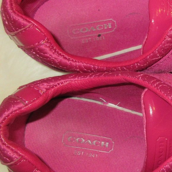 COACH pink sneakers velco/slip on  shoes Karra Size  8 1/2 - Picture 7 of 9
